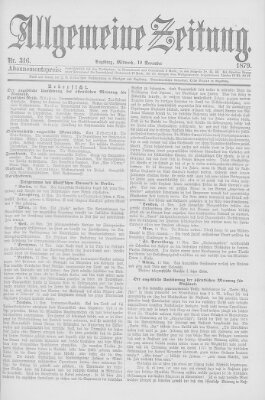 Allgemeine Zeitung Mittwoch 12. November 1879