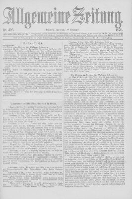 Allgemeine Zeitung Mittwoch 19. November 1879