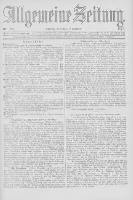 Allgemeine Zeitung Donnerstag 20. November 1879