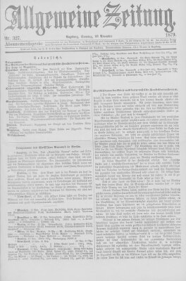 Allgemeine Zeitung Sonntag 23. November 1879