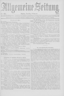 Allgemeine Zeitung Donnerstag 27. November 1879