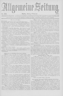 Allgemeine Zeitung Sonntag 30. November 1879