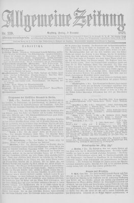 Allgemeine Zeitung Freitag 5. Dezember 1879