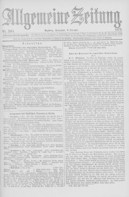 Allgemeine Zeitung Samstag 6. Dezember 1879