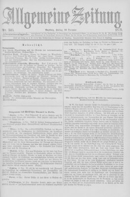 Allgemeine Zeitung Freitag 12. Dezember 1879