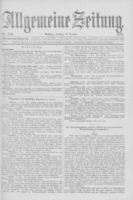 Allgemeine Zeitung Dienstag 16. Dezember 1879