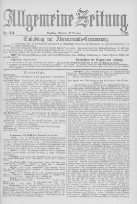 Allgemeine Zeitung Mittwoch 17. Dezember 1879