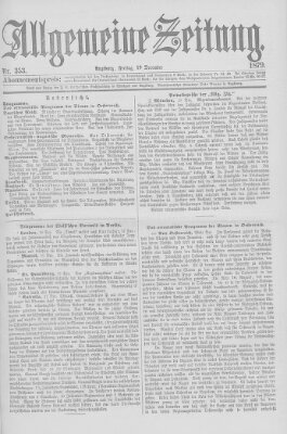 Allgemeine Zeitung Freitag 19. Dezember 1879