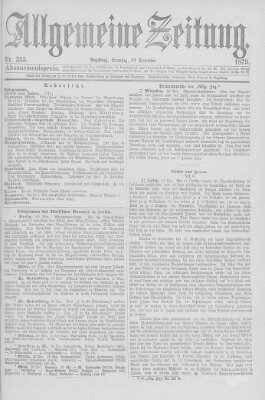 Allgemeine Zeitung Sonntag 21. Dezember 1879