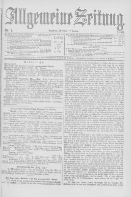 Allgemeine Zeitung Mittwoch 7. Januar 1880