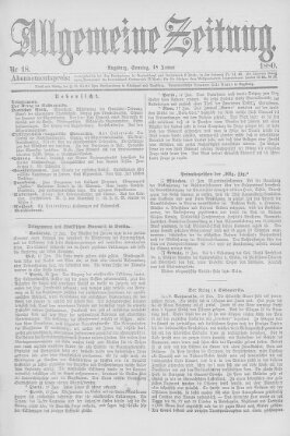 Allgemeine Zeitung Sonntag 18. Januar 1880