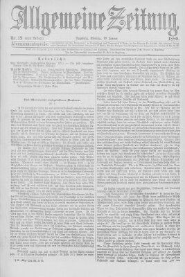 Allgemeine Zeitung Monday 19. January 1880
