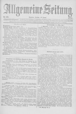 Allgemeine Zeitung Dienstag 20. Januar 1880