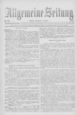 Allgemeine Zeitung Samstag 24. Januar 1880