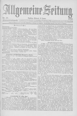 Allgemeine Zeitung Mittwoch 28. Januar 1880