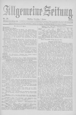 Allgemeine Zeitung Donnerstag 5. Februar 1880