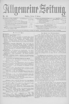 Allgemeine Zeitung Freitag 13. Februar 1880