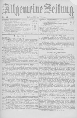 Allgemeine Zeitung Mittwoch 18. Februar 1880