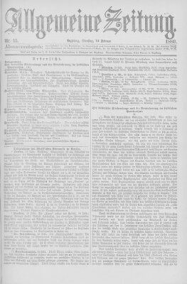 Allgemeine Zeitung Dienstag 24. Februar 1880