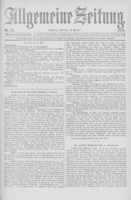 Allgemeine Zeitung Mittwoch 25. Februar 1880