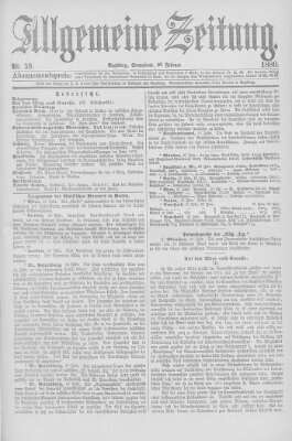 Allgemeine Zeitung Samstag 28. Februar 1880