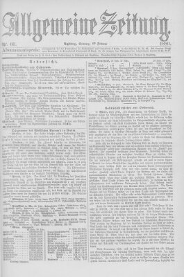 Allgemeine Zeitung Sonntag 29. Februar 1880