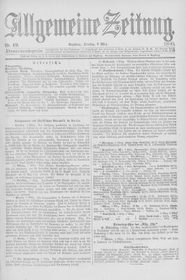 Allgemeine Zeitung Dienstag 9. März 1880