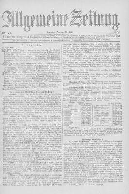 Allgemeine Zeitung Freitag 12. März 1880