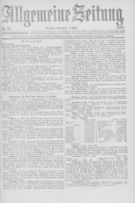 Allgemeine Zeitung Samstag 13. März 1880