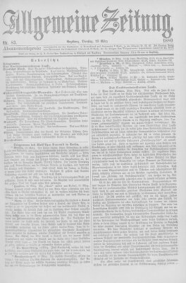 Allgemeine Zeitung Dienstag 23. März 1880