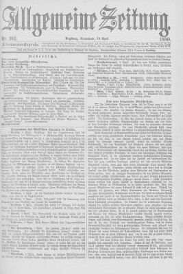 Allgemeine Zeitung Samstag 10. April 1880