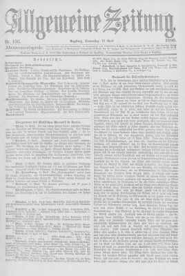 Allgemeine Zeitung Donnerstag 15. April 1880