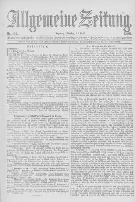 Allgemeine Zeitung Dienstag 20. April 1880