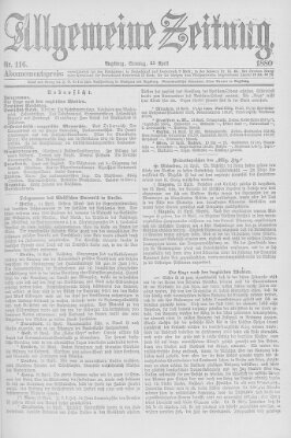 Allgemeine Zeitung Sonntag 25. April 1880