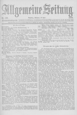 Allgemeine Zeitung Mittwoch 28. April 1880