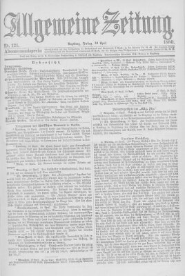 Allgemeine Zeitung Freitag 30. April 1880