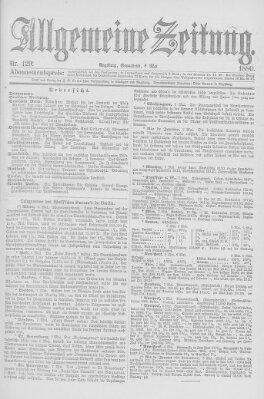 Allgemeine Zeitung Samstag 8. Mai 1880