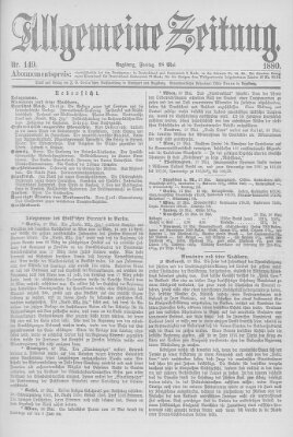 Allgemeine Zeitung Freitag 28. Mai 1880