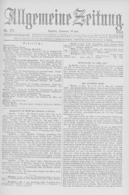 Allgemeine Zeitung Samstag 19. Juni 1880