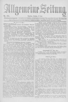 Allgemeine Zeitung Dienstag 22. Juni 1880