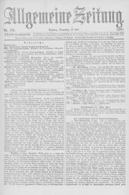 Allgemeine Zeitung Donnerstag 24. Juni 1880