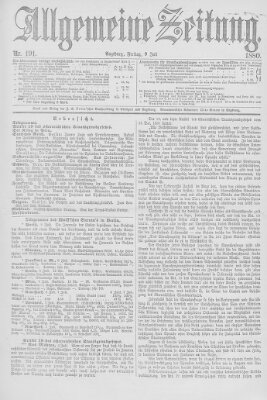 Allgemeine Zeitung Freitag 9. Juli 1880