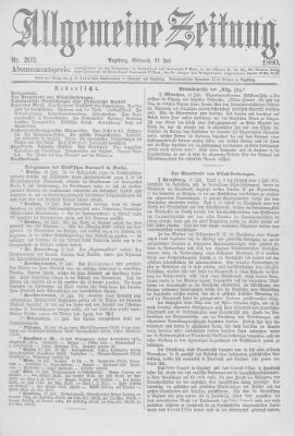 Allgemeine Zeitung Mittwoch 21. Juli 1880