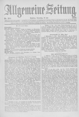 Allgemeine Zeitung Donnerstag 22. Juli 1880