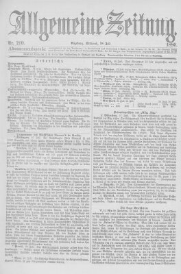 Allgemeine Zeitung Mittwoch 28. Juli 1880