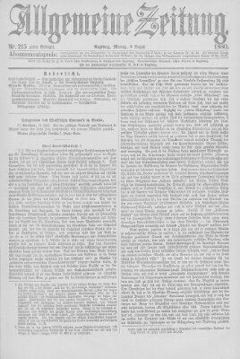 Allgemeine Zeitung Montag 2. August 1880