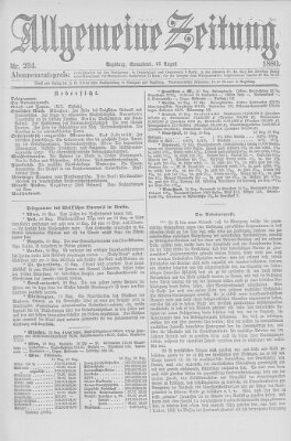 Allgemeine Zeitung Samstag 21. August 1880