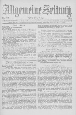 Allgemeine Zeitung Freitag 27. August 1880