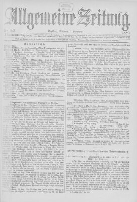 Allgemeine Zeitung Mittwoch 1. September 1880