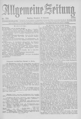 Allgemeine Zeitung Samstag 11. September 1880